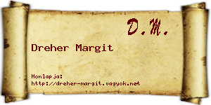 Dreher Margit névjegykártya